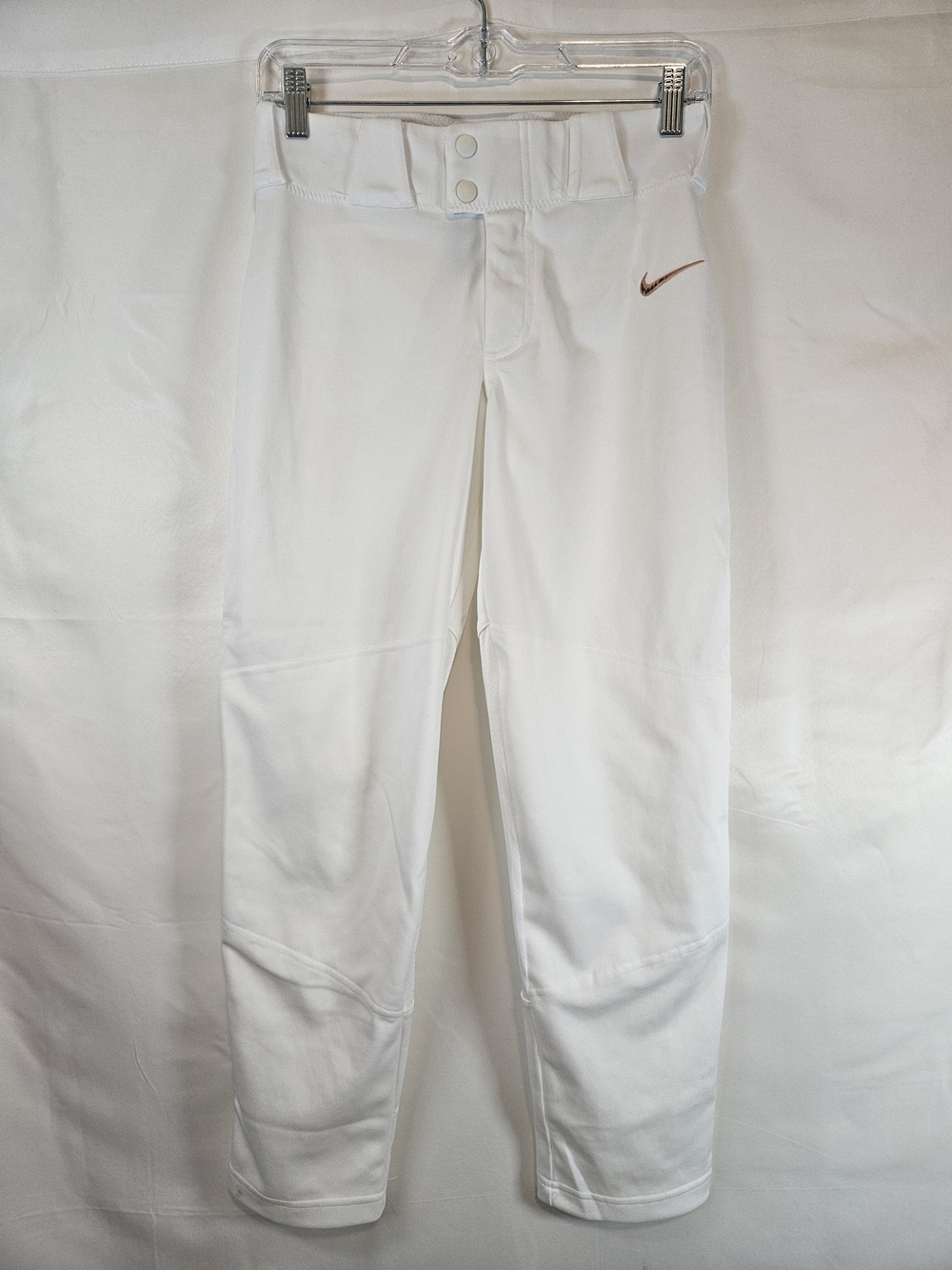 Nike Men’s White Baseball Pants with Brown Swoosh Accent